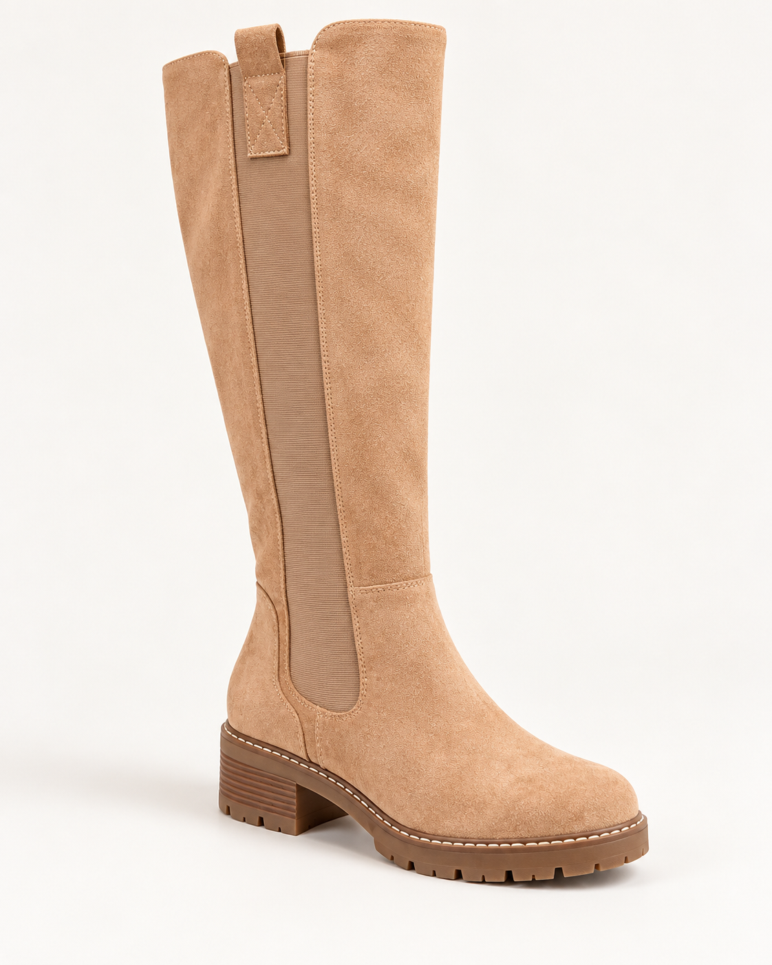 Stiefel in Camel in Wildlederoptik