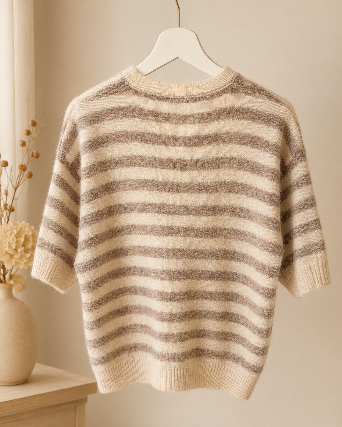 Kurzarm Strickjacke "Elina" gestreift