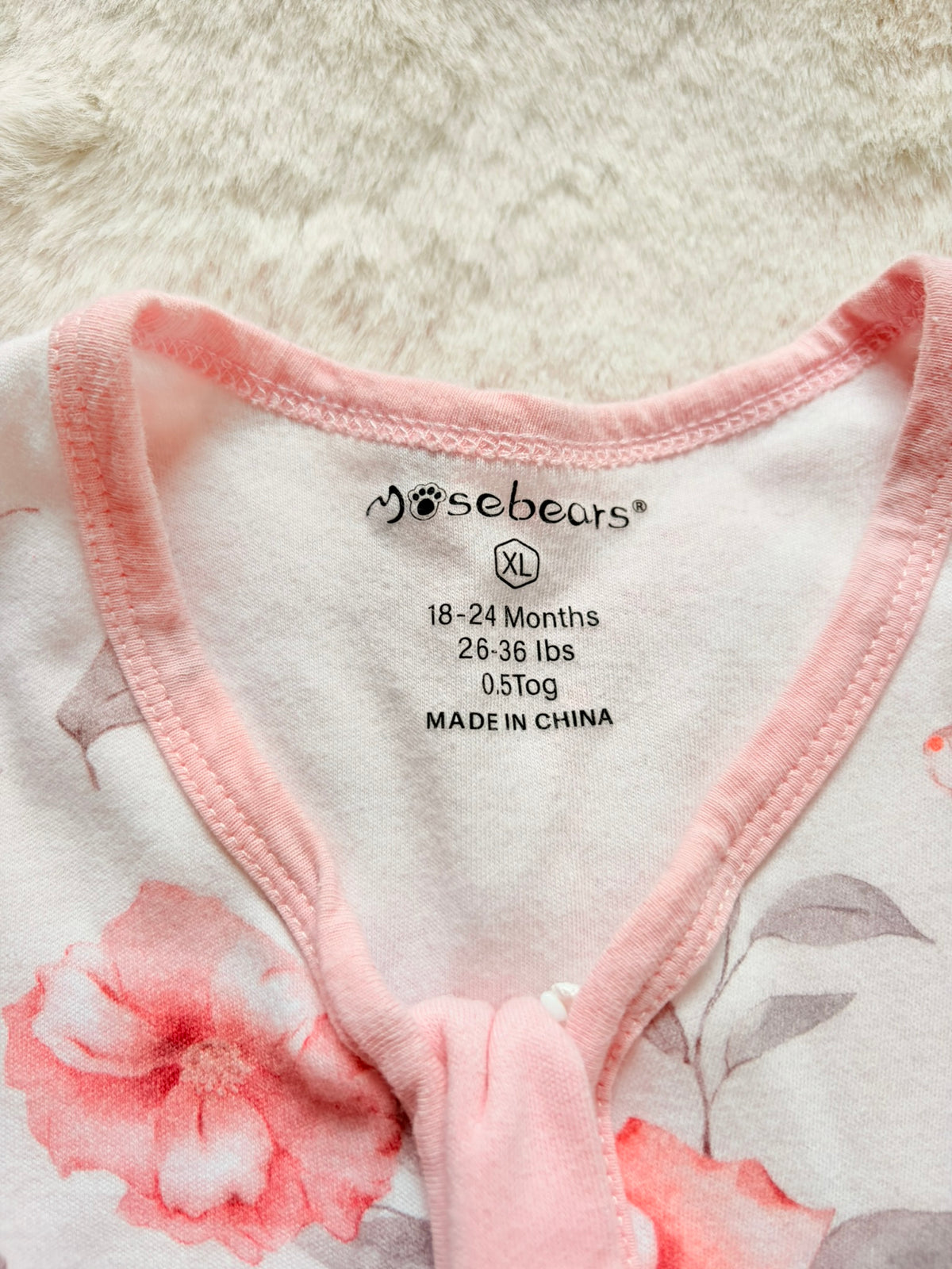 Mosebears Babyschlafsack mit Blumenmuster l Gr. XL 18-24 Monate
