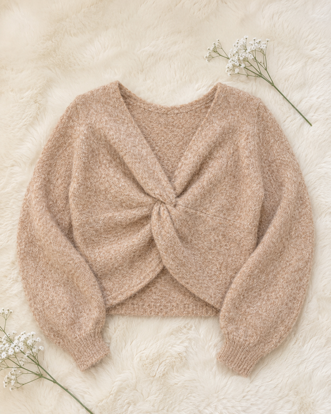 Strickpullover Soft Twist in Taupe