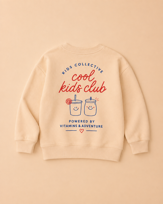 Kinder-Sweatshirt "Cool Kids Club" - Beige