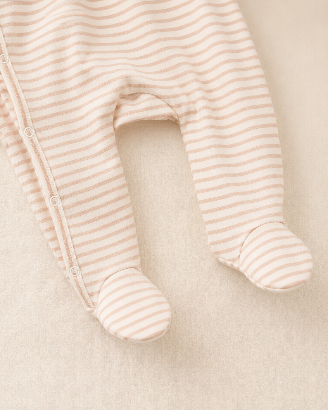 Baby-Wickelstrampler "Soft-Stripes" - Sand/Weiß