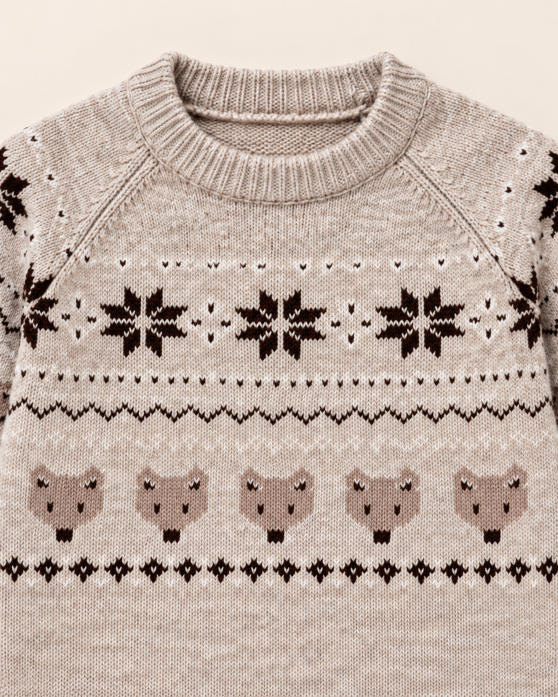 Kinder-Strickpullover "Winterzauber" in Beige
