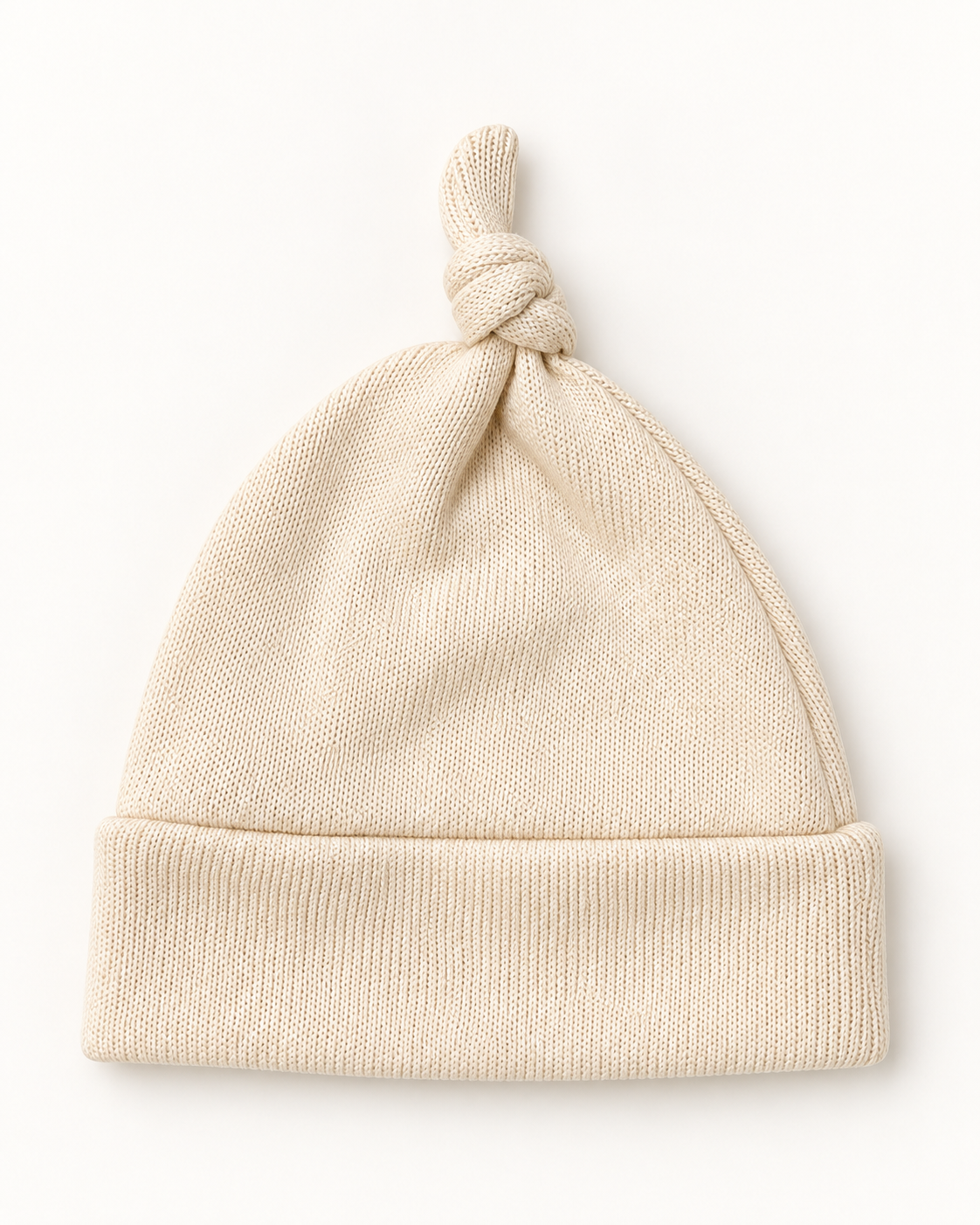 Baby Mütze Soft Neutral mit Knoten