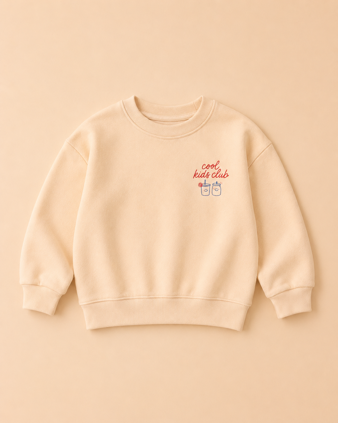 Kinder-Sweatshirt "Cool Kids Club" - Beige