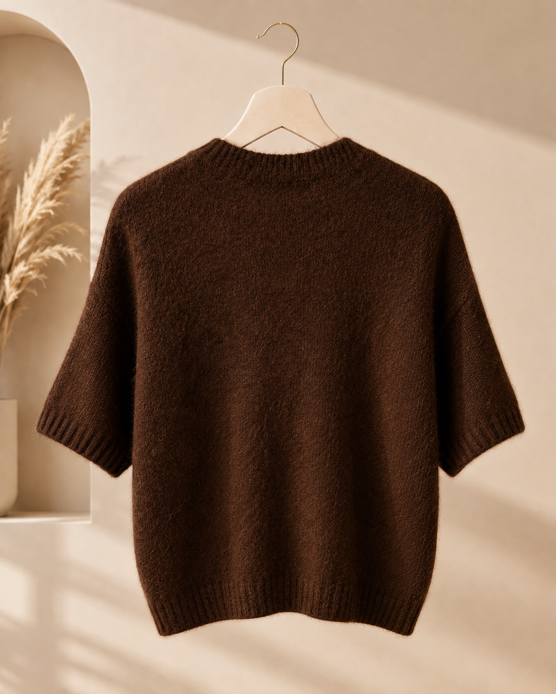 Strickpullover "Amore" - Schoko mit Herzmuster