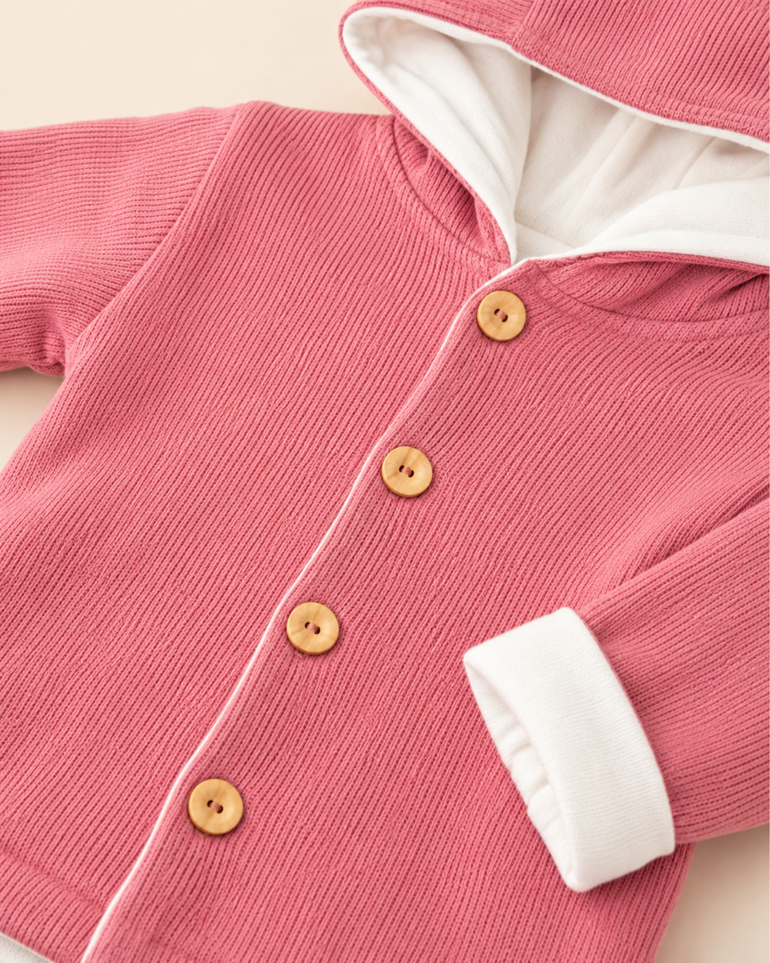 Baby Rib-Strick Jacke Mila in Rosenholz