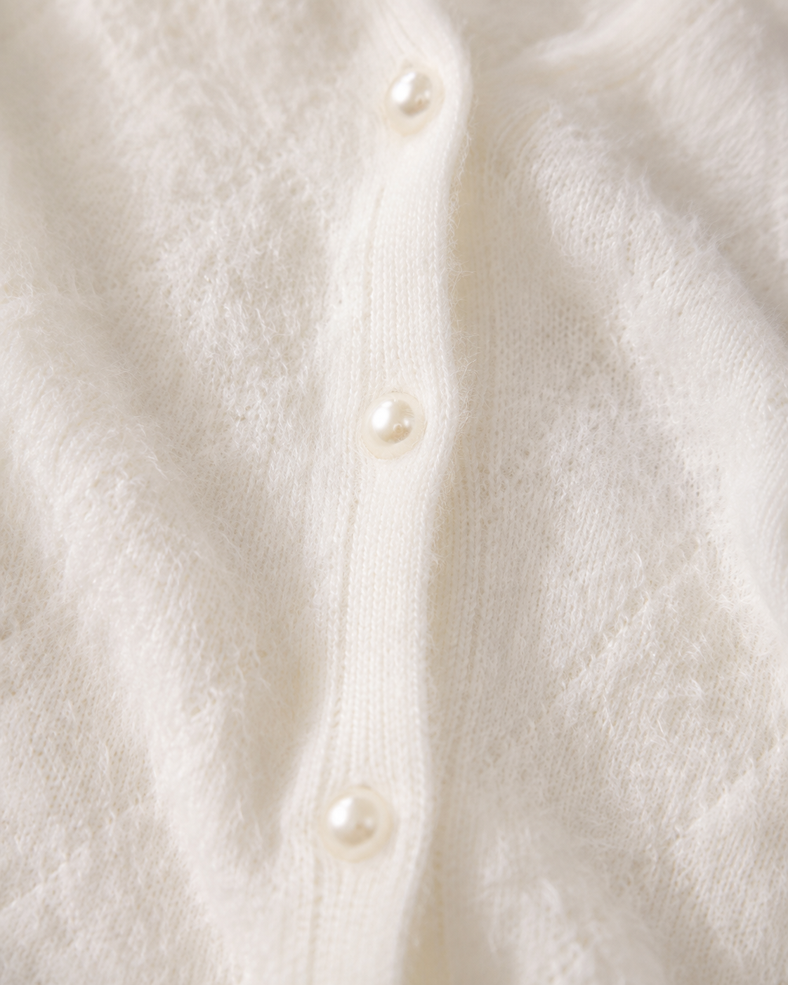 Strickjacke Leonie - Weiß mit Spitze