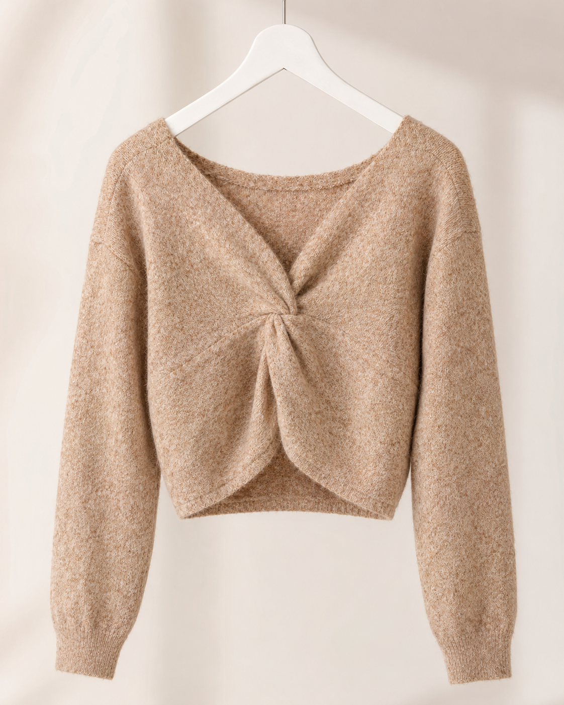Strickpullover Soft Twist in Taupe