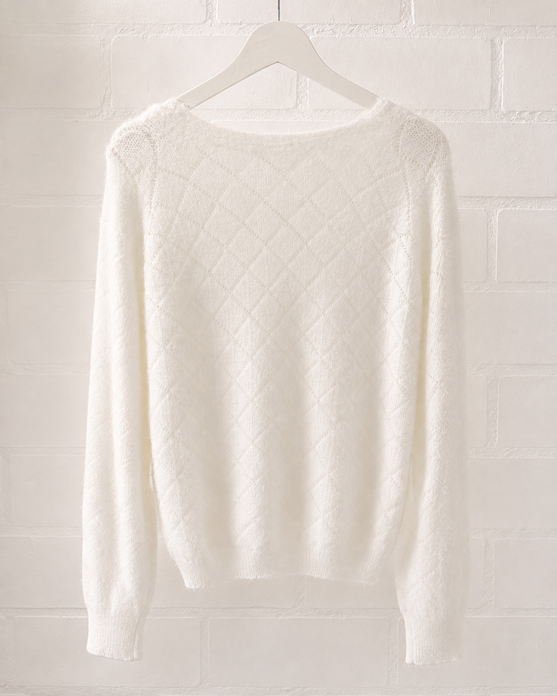 Strickjacke Leonie - Weiß mit Spitze