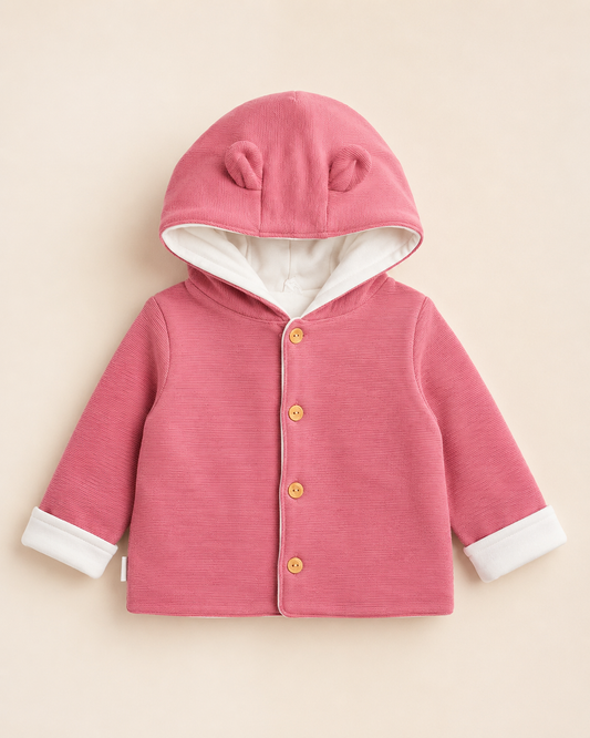 Baby Rib-Strick Jacke Mila in Rosenholz