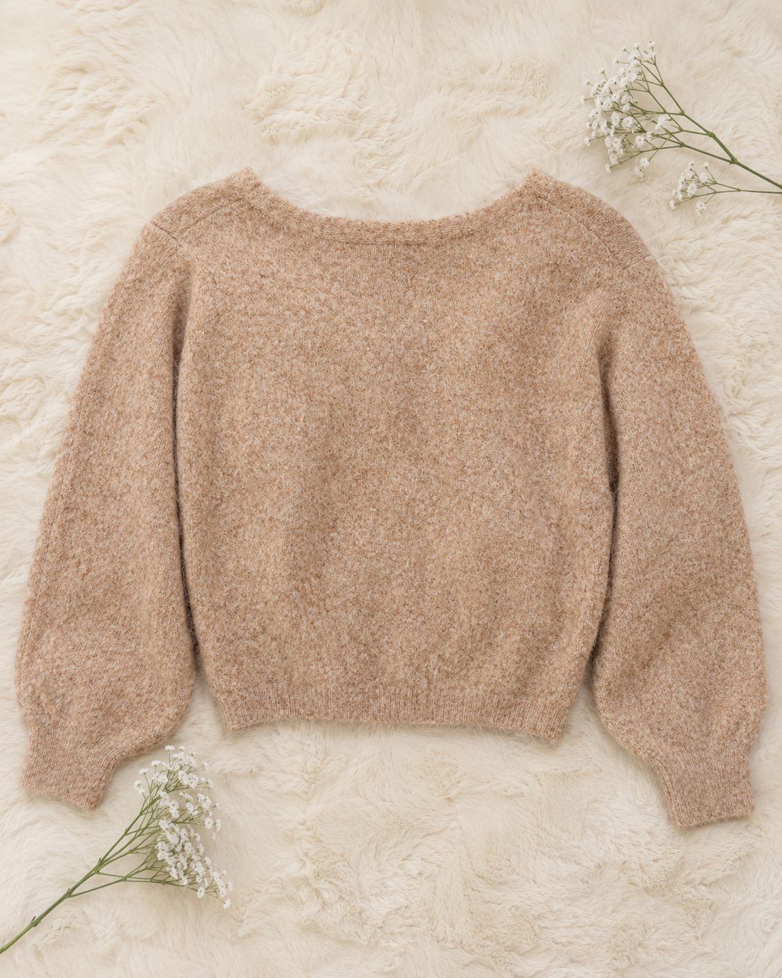 Strickpullover Soft Twist in Taupe