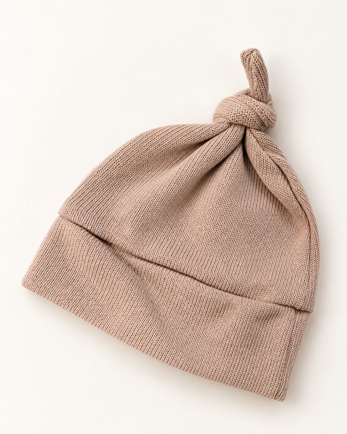 Baby Mütze Soft Neutral mit Knoten