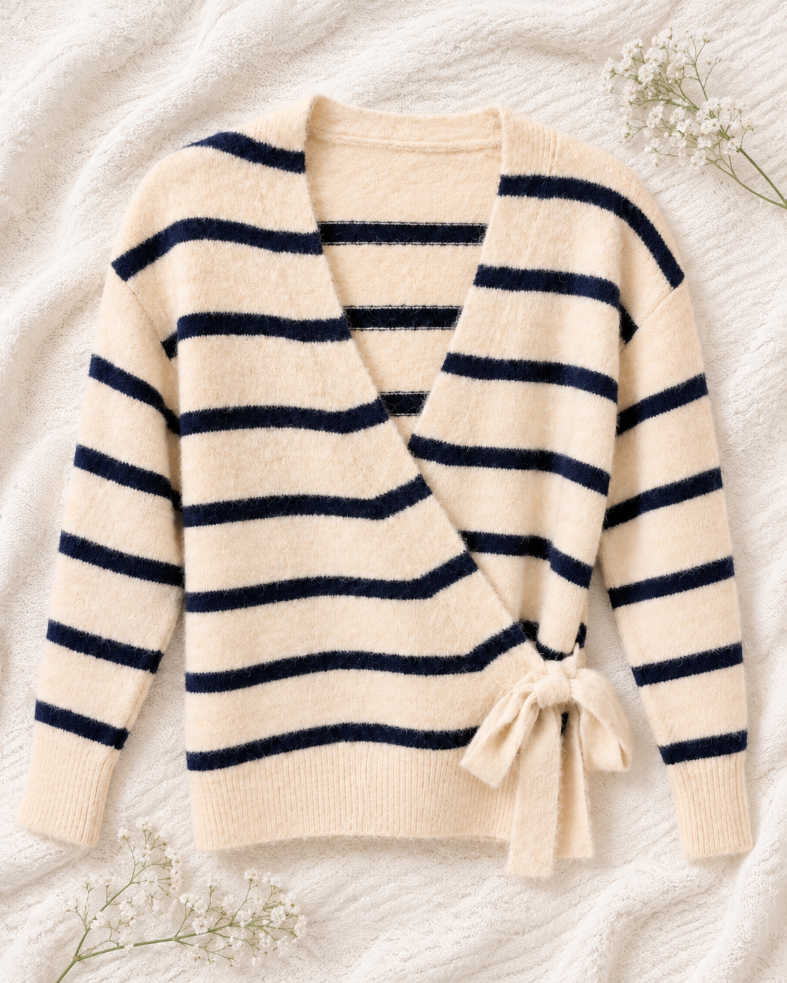 Wickelpullover Marina - Creme/Marine