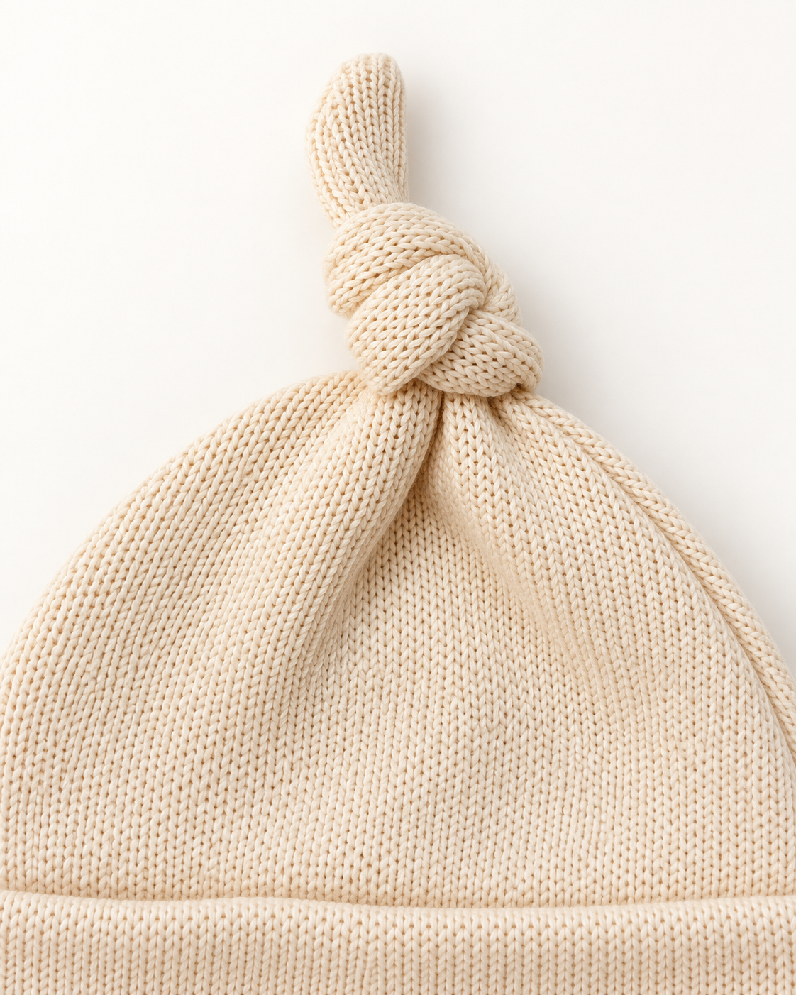 Baby Mütze Soft Neutral mit Knoten