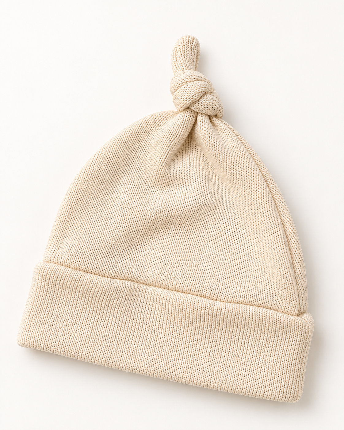 Baby Mütze Soft Neutral mit Knoten