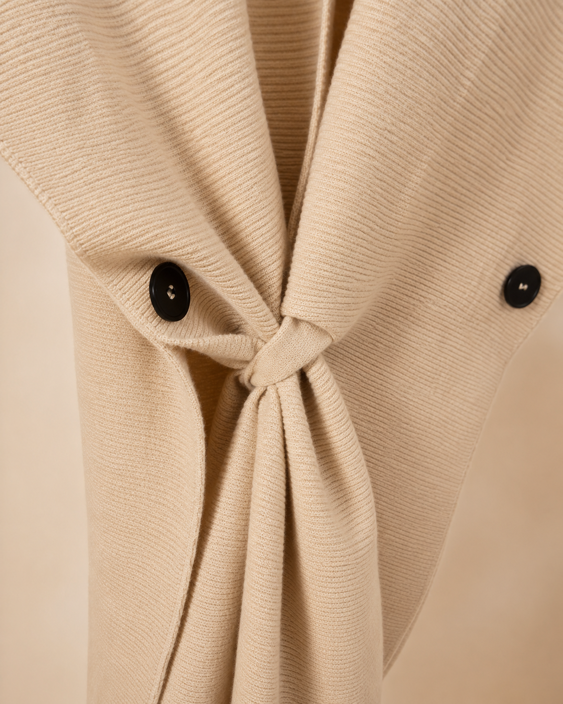 Rippstrick Cape-Weste "Elina" in Beige