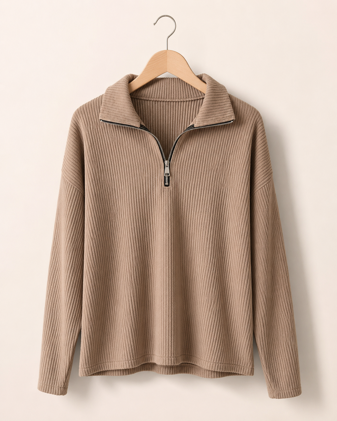 Ripp-Loungewear Set "Mila" in Taupe