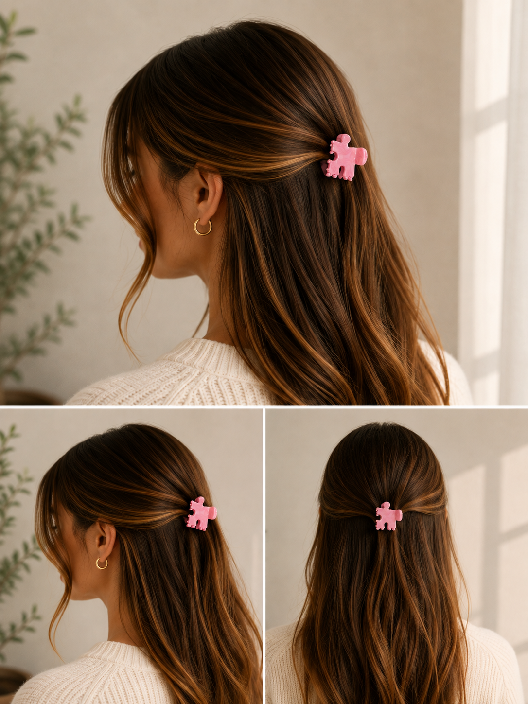Haarklammer "Puzzle Pink" - Rosa