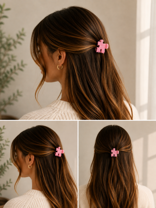 Haarklammer "Puzzle Pink" - Rosa