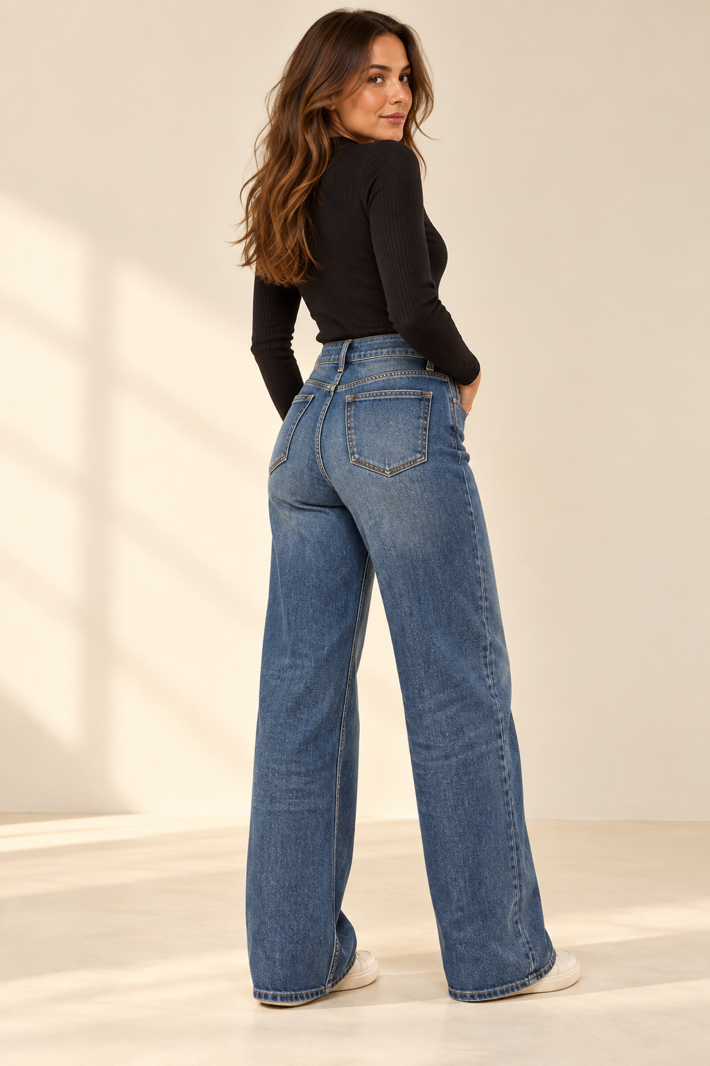 Wide-Leg-Jeans "Blue Flow"