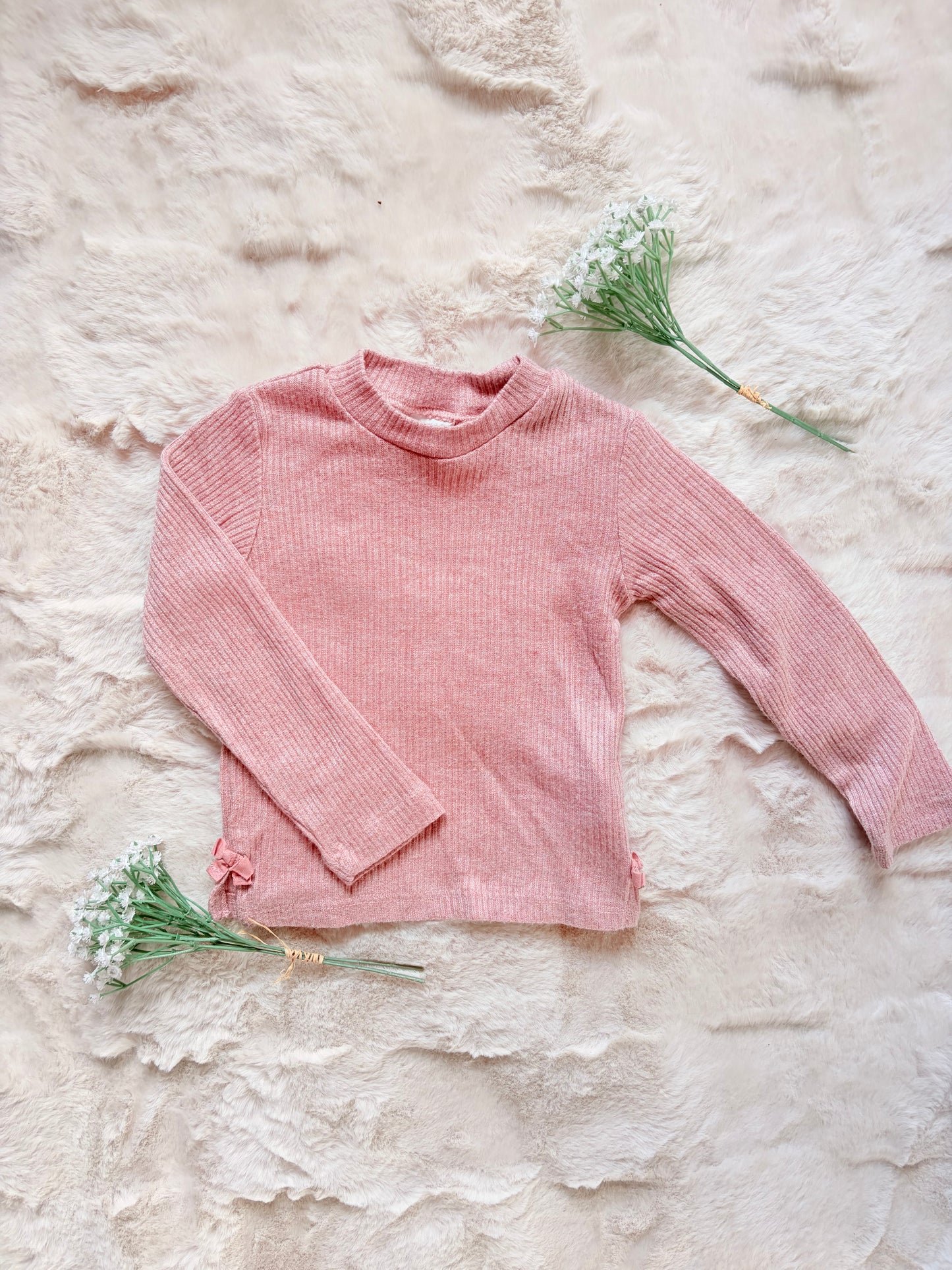 Zara Mädchen Pullover in Rosa mit Schleifendetails l Gr. 98