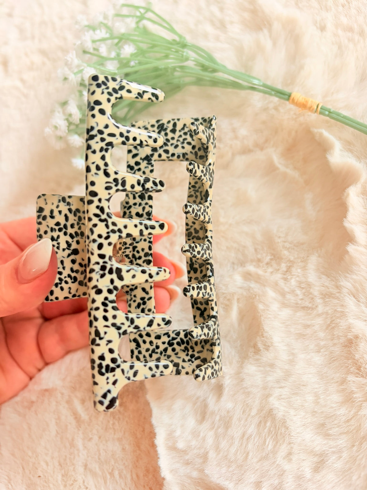Große Haarklammer "Dalmatian"