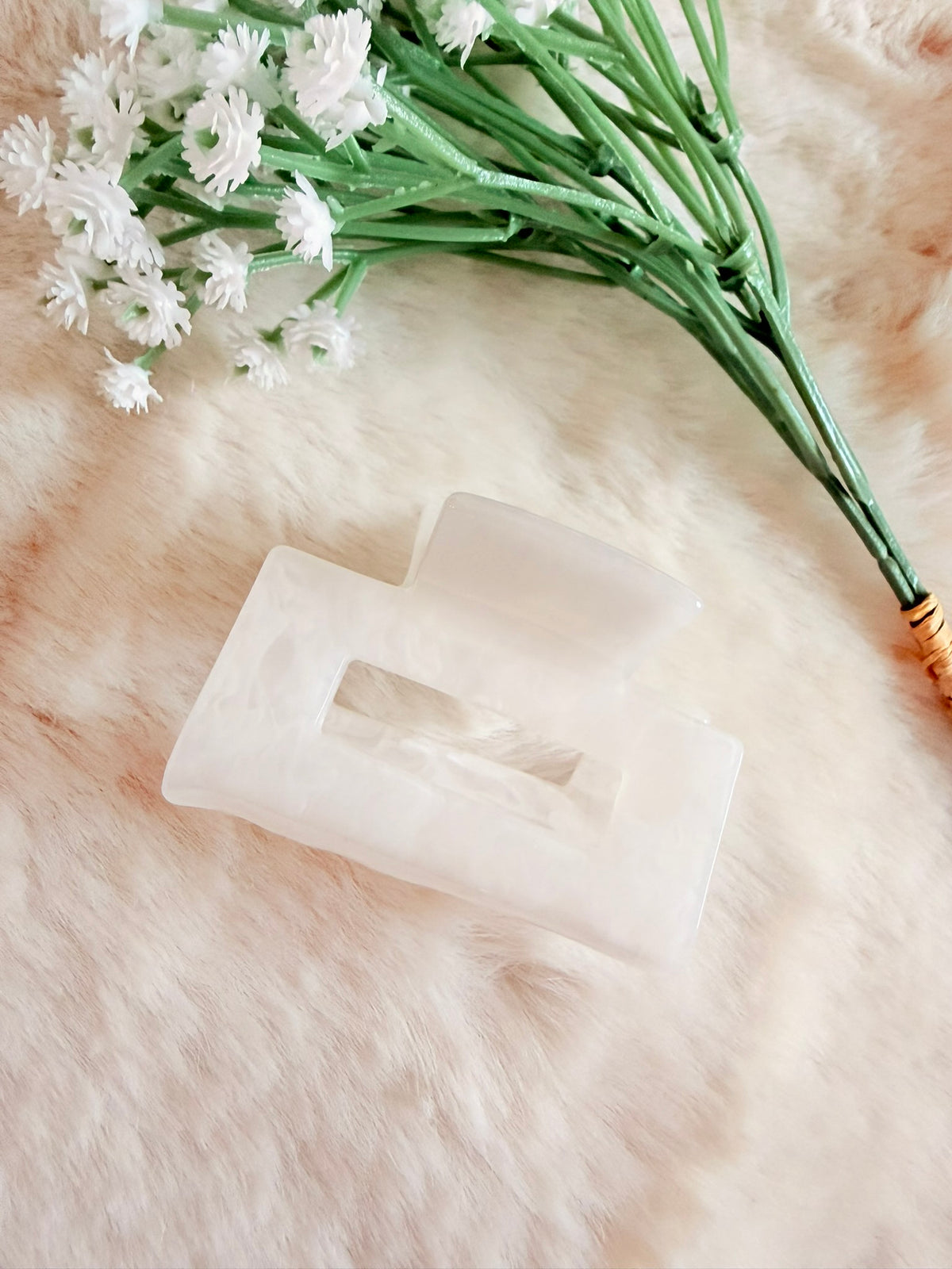 Haarklammer Pearl White