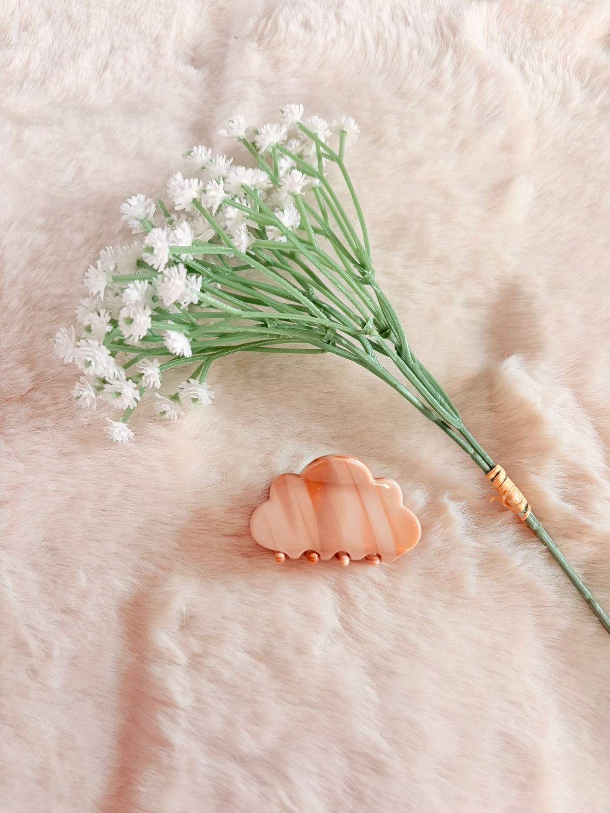 Mini-Haarklammer "Peach Cloud"