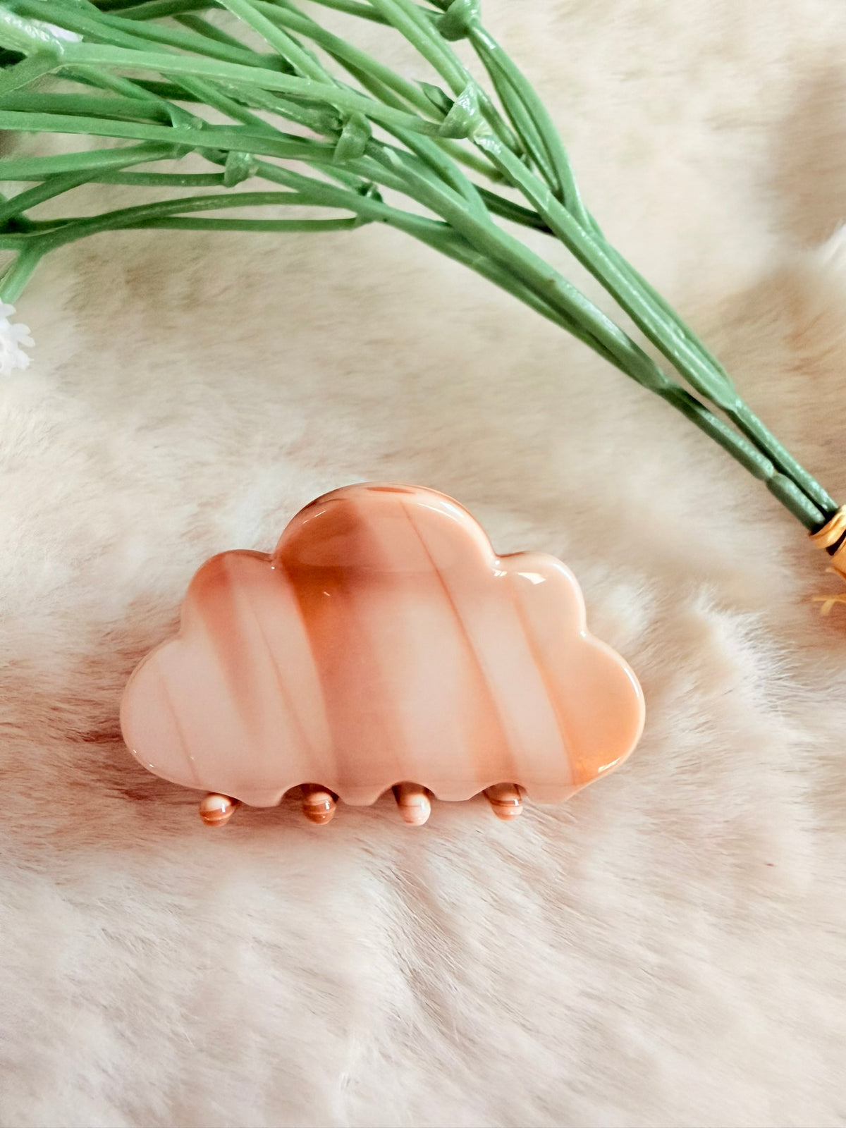 Mini-Haarklammer "Peach Cloud"