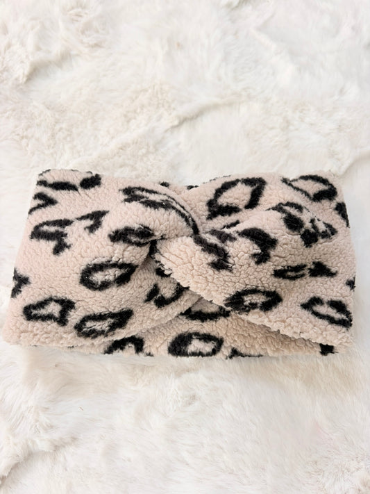 Teddy-Twist-Stirnband "Leo Beige"