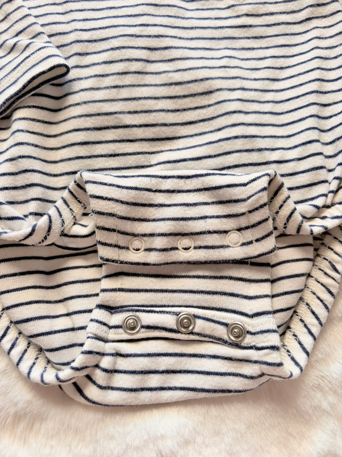 Zara l Baby Langarmbody mit blauen Streifen l Gr. 74