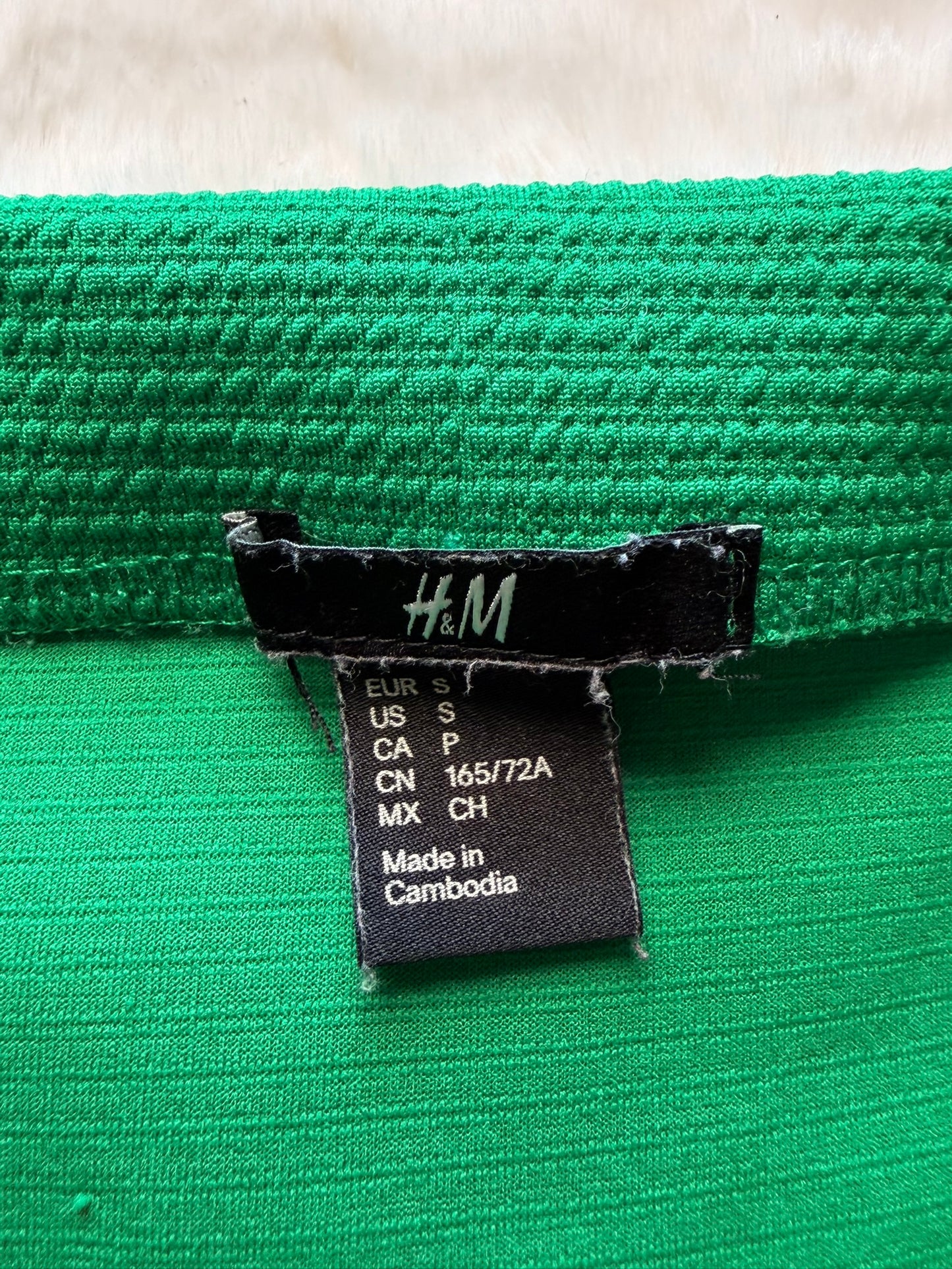H&M Damen Minirock in Grün mit Struktur l Gr. S