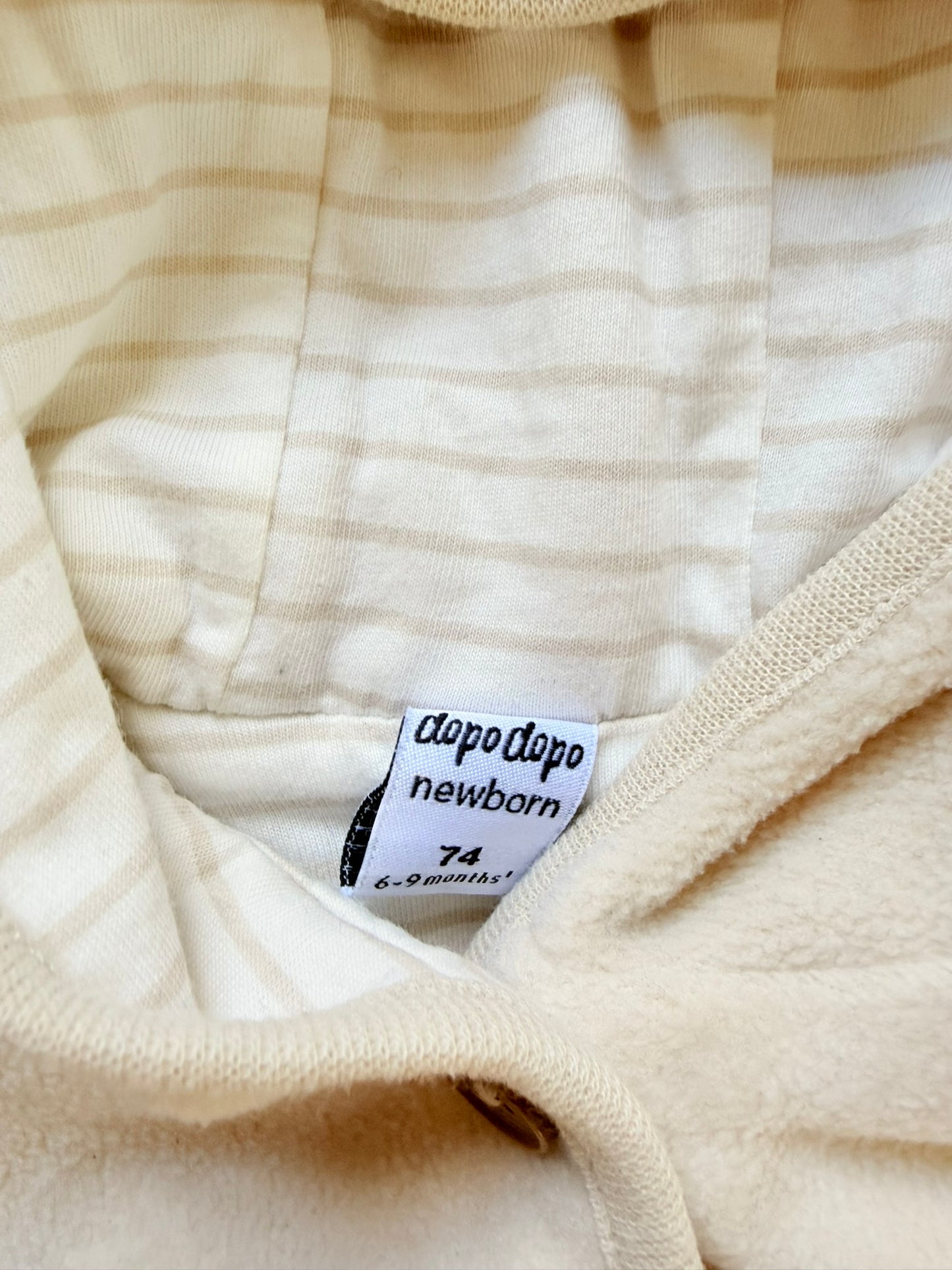 Dopodopo Baby Fleecejacke mit Kapuze und Bärenohren I Gr. 74